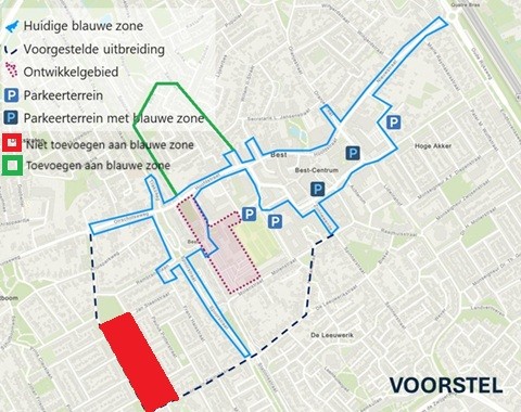 Wens blauwe zone gebied  belanghebbenden