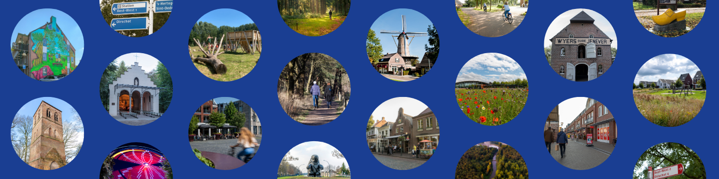 Diverse afbeeldingen van bekende plekken uit de gemeente Oirschot en Best