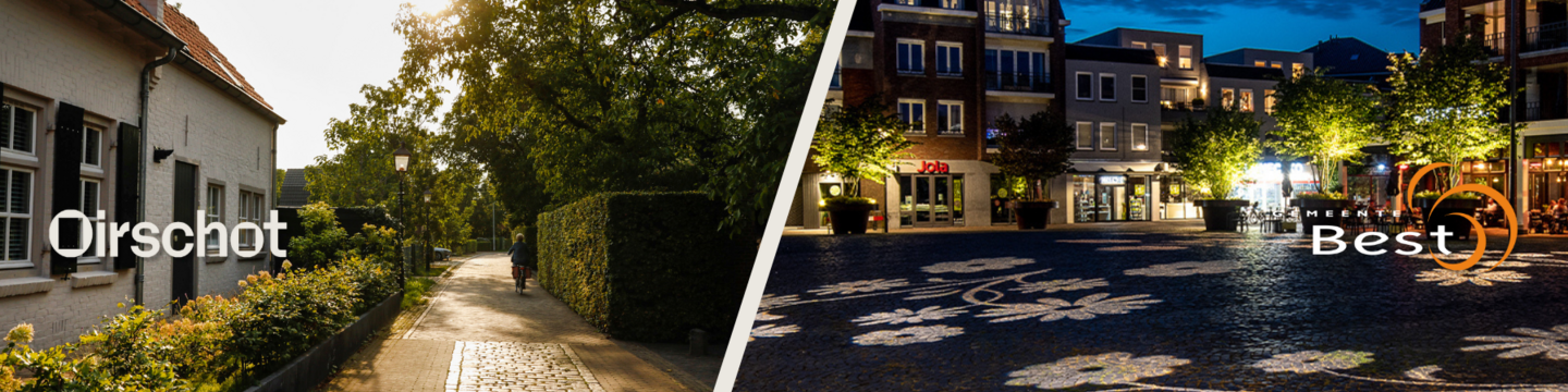 Street in municipality Oirschot and Dorpslein in Best